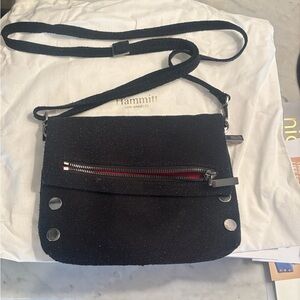 Hammitt Black and Red Small VIP gunmetal Crossbody Bag with box